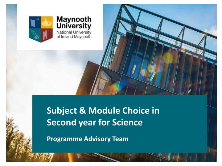 Science Programme Advisory: Year 2 Subject & Module Choices