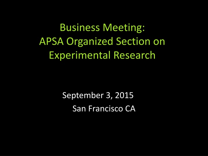 business meeting apsa organized section n.w