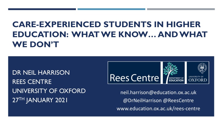 care experienced students in higher education n.w