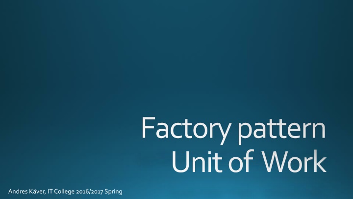 factory pattern unit of work n.w
