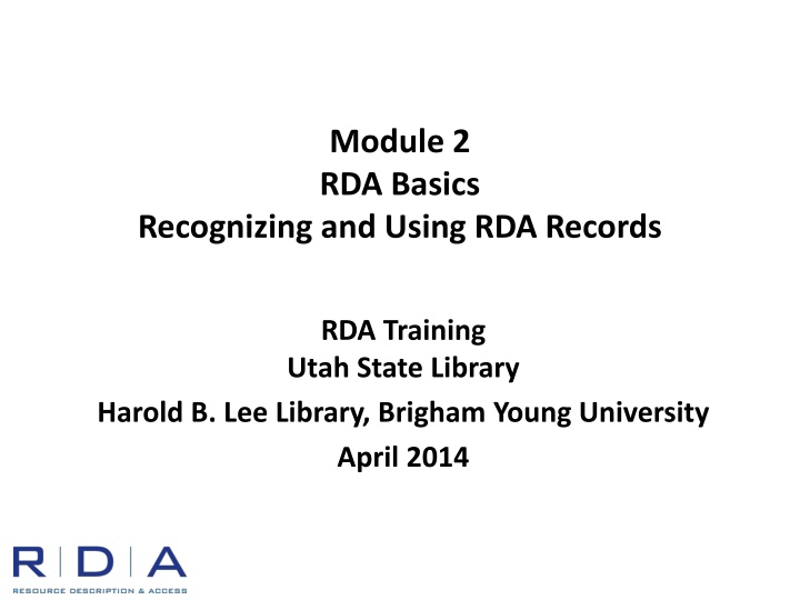 module 2 rda basics n.w