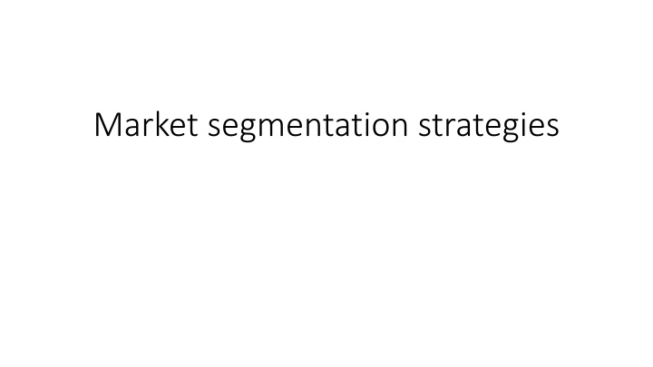 market segmentation strategies n.w
