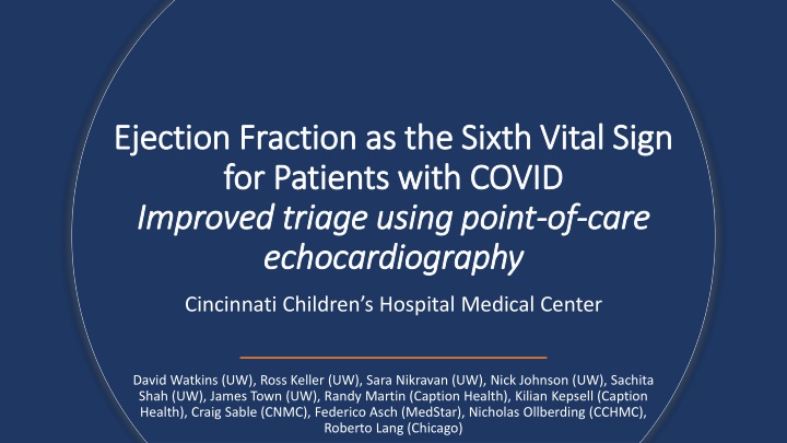 ejection fraction as the sixth vital sign n.w