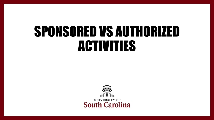 sponsored vs authorized activities n.w