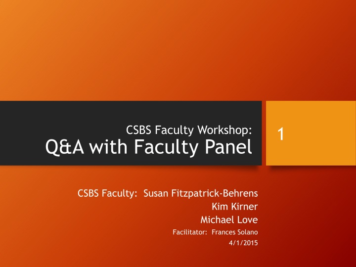 csbs faculty workshop n.w