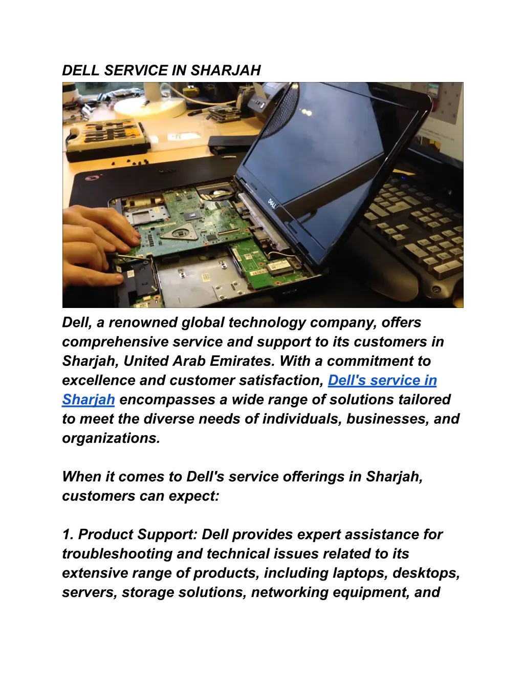 dell service in sharjah n.