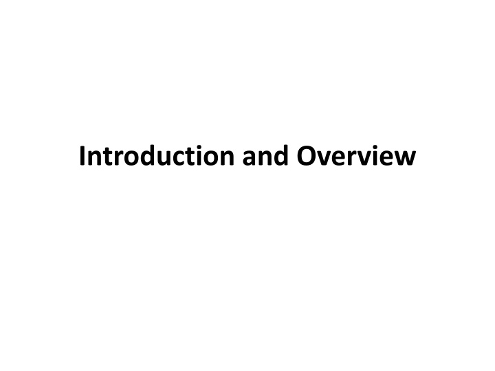 introduction and overview n.w