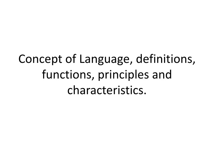 concept of language definitions functions n.w