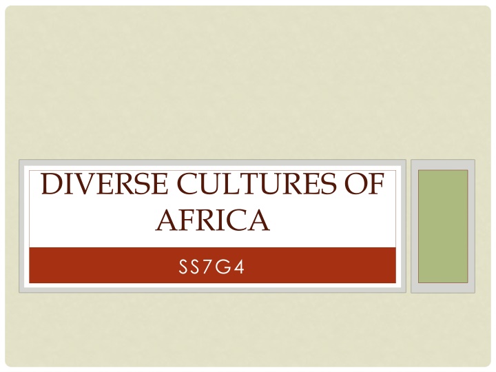 diverse cultures of africa n.w