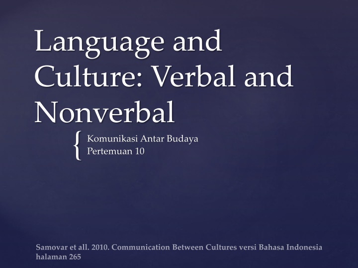 language and culture verbal and nonverbal n.w
