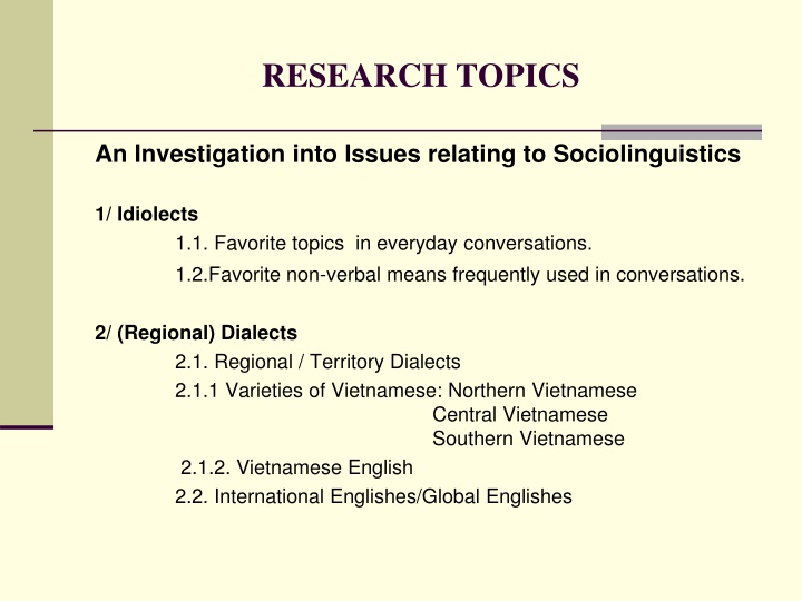 research topics n.w
