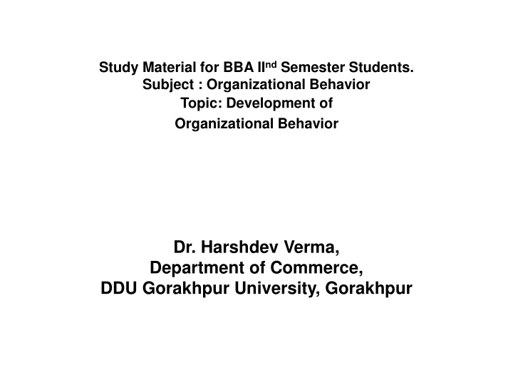 study material for bba ii nd semester students n.w
