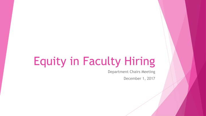 equity in faculty hiring n.w