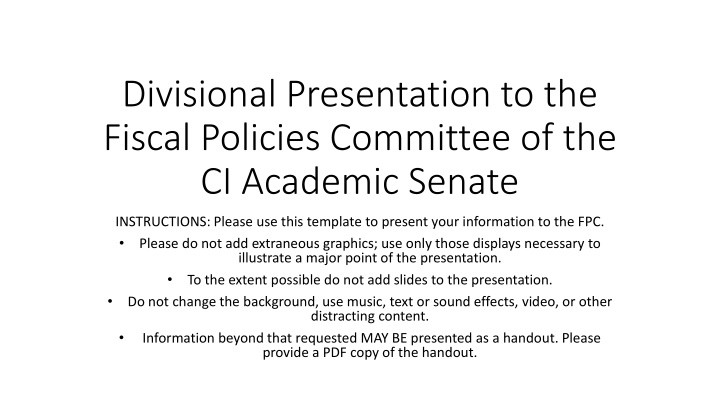 Fiscal Policies Committee Presentation