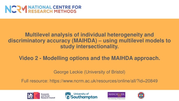 multilevel analysis of individual heterogeneity n.w