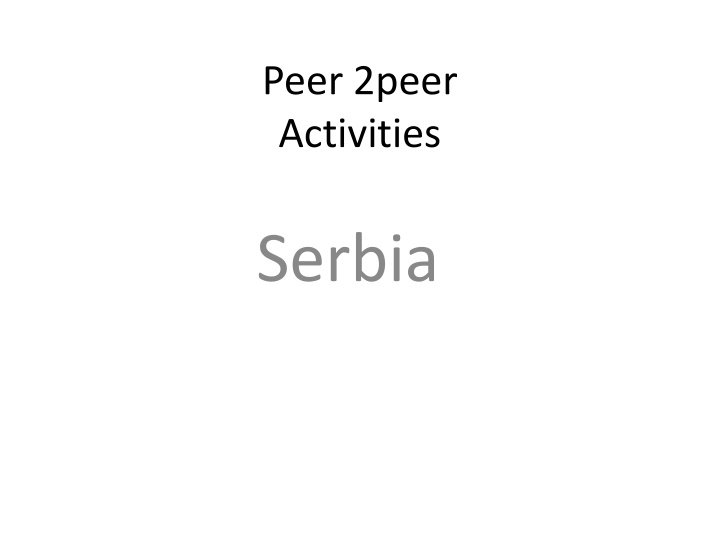 peer 2peer activities n.w