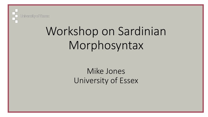workshop on sardinian morphosyntax n.w