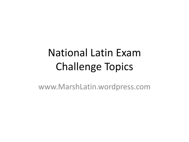 national latin exam challenge topics n.w
