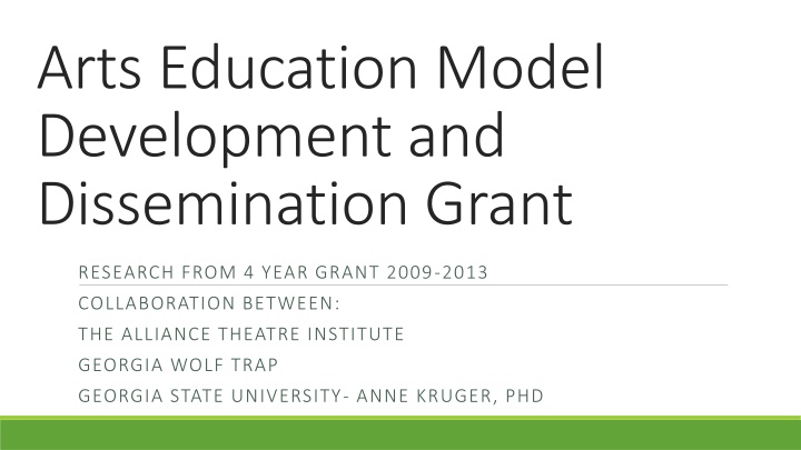 arts education model development n.w