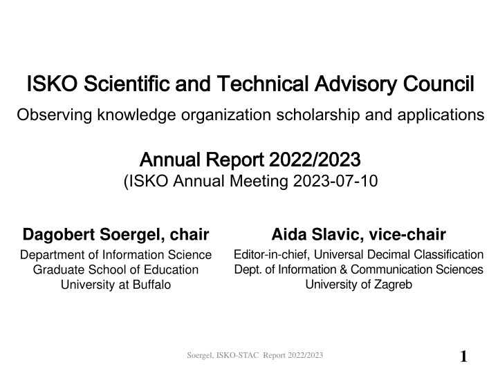 isko scientific and technical advisory council n.w