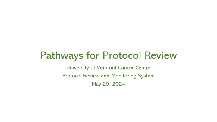 pathways for protocol review n.w