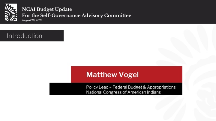 ncai budget update for the self governance n.w