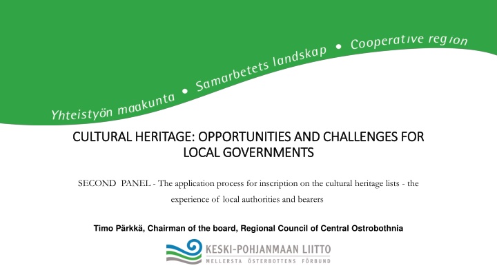 cultural heritage opportunities and challenges n.w