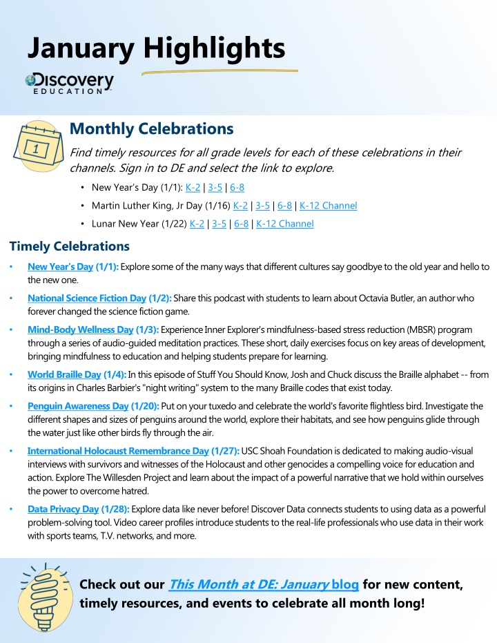 january highlights n.w