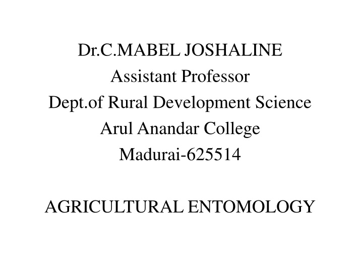dr c mabel joshaline assistant professor dept n.w
