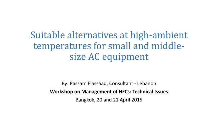 suitable alternatives at high ambient n.w