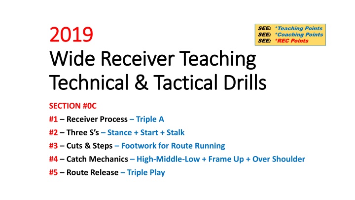 see teaching points see coaching points n.w
