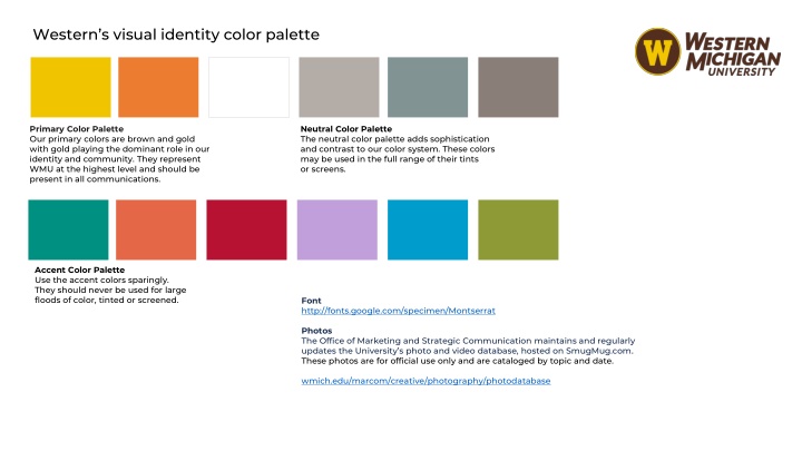western s visual identity color palette n.w