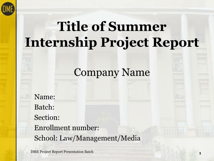 title of summer internship project report n.w