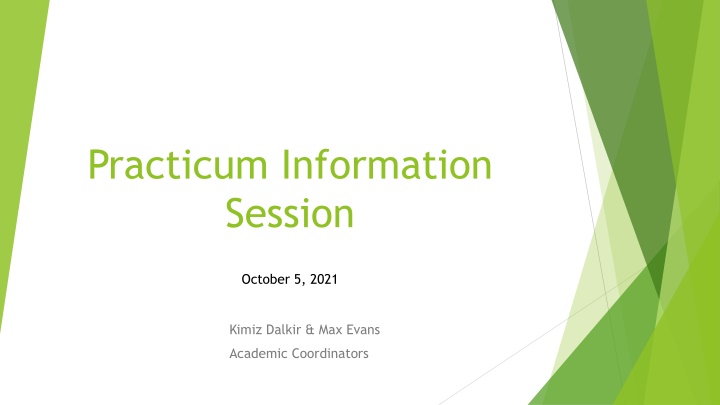 practicum information session n.w