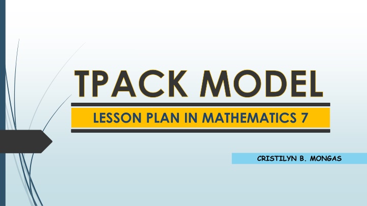 tpack model lesson plan in mathematics 7 n.w