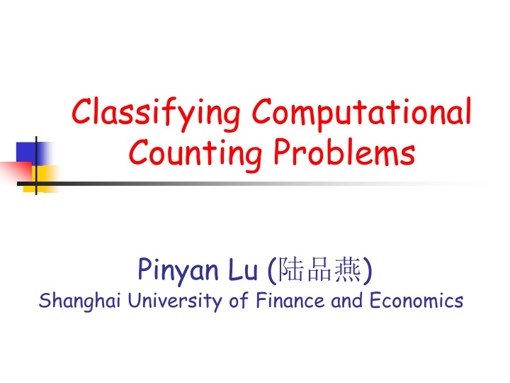 classifying computational counting problems n.w