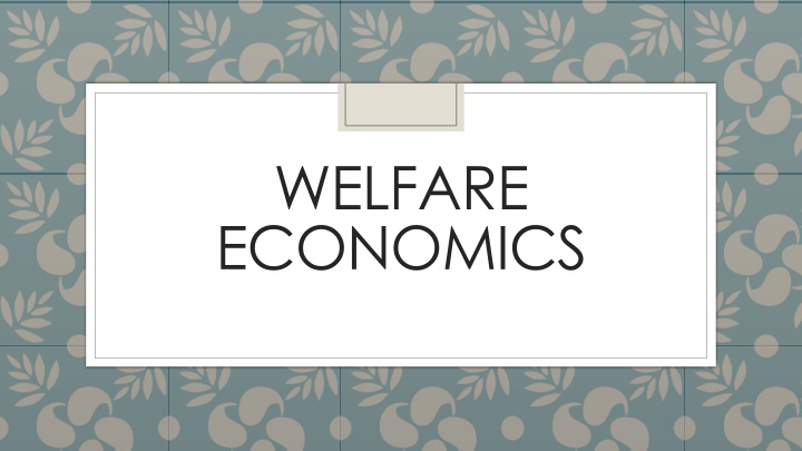 welfare economics n.w