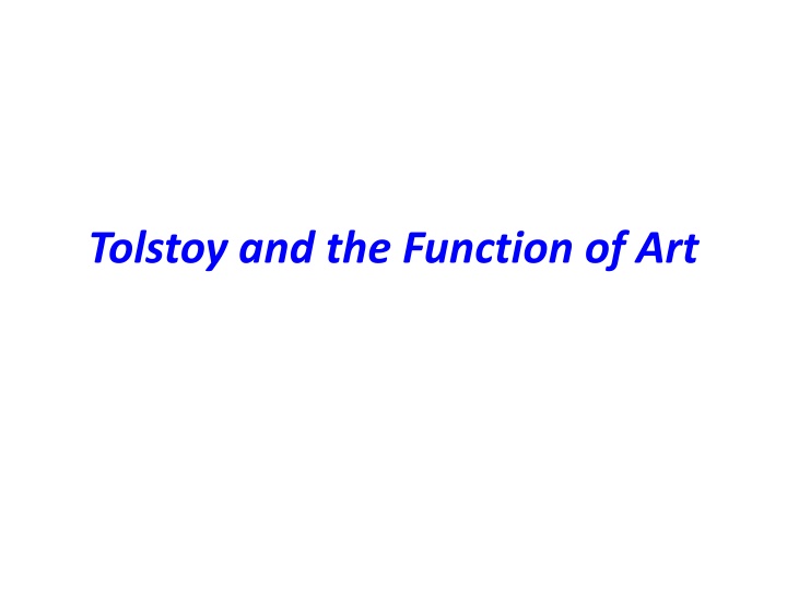 tolstoy and the function of art n.w