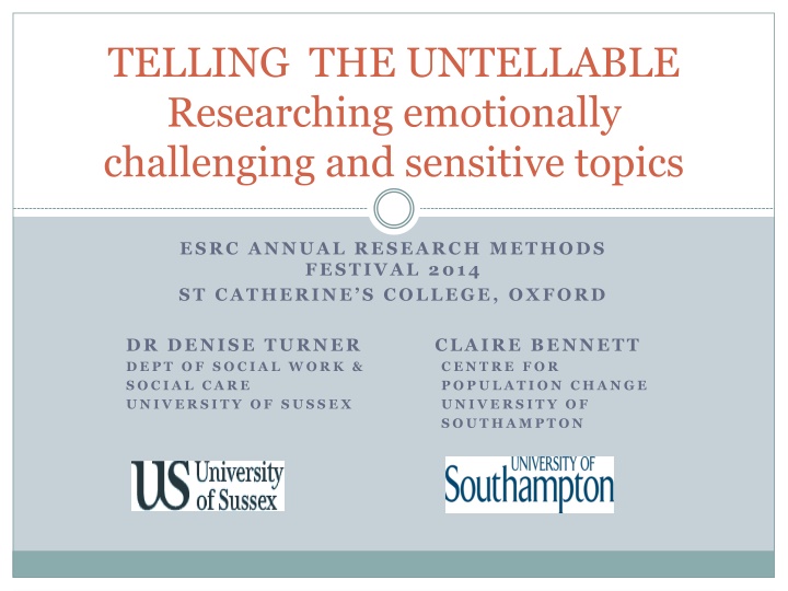 telling the untellable researching emotionally n.w