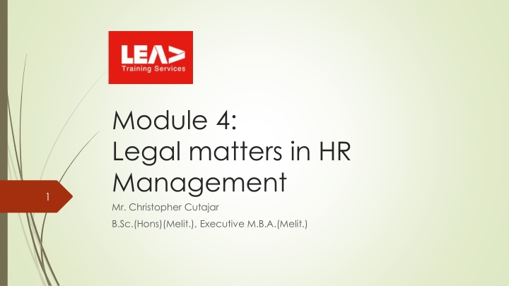 module 4 legal matters in hr management n.w