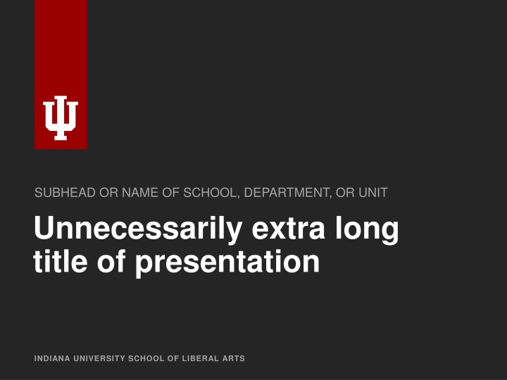 subhead or name of school department or unit n.w