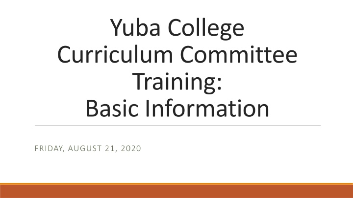 yuba college curriculum committee training basic n.w