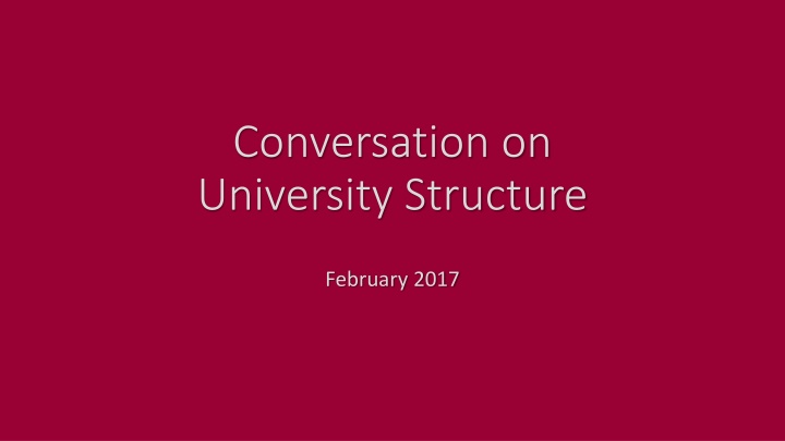 conversation on university structure n.w