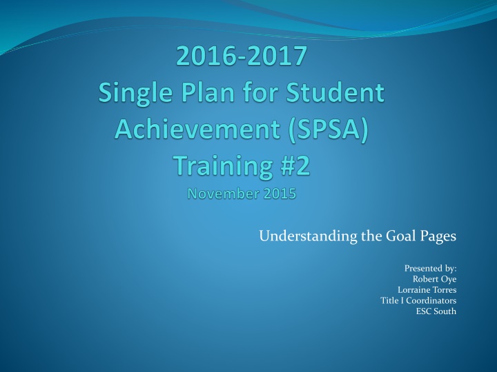 understanding the goal pages n.w