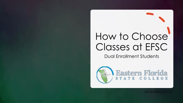 how to choose classes at efsc dual enrollment n.w