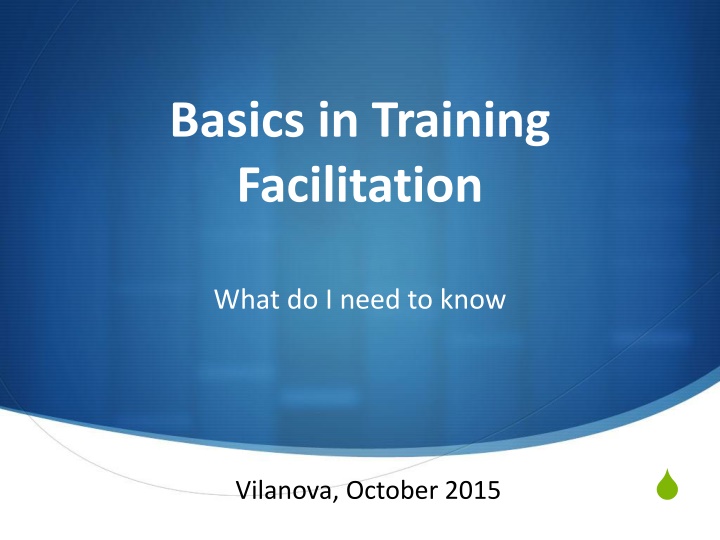 basics in training facilitation n.w