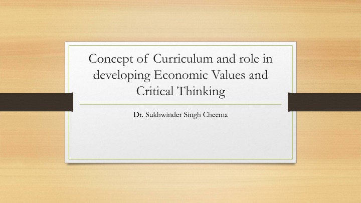 concept of curriculum and role in developing n.w