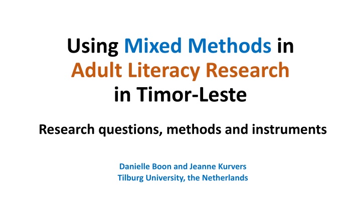 using mixed methods in adult literacy research n.w