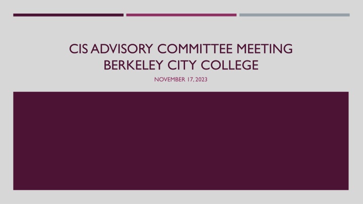 cis advisory committee meeting berkeley city n.w