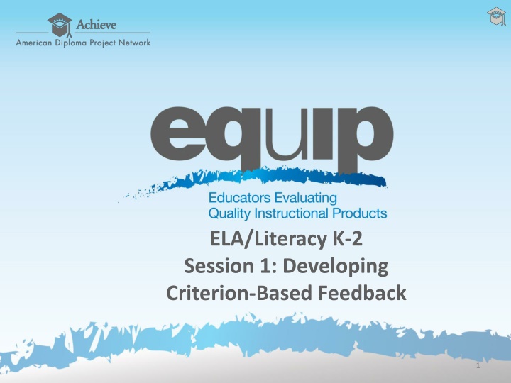 ela literacy k 2 session 1 developing criterion n.w